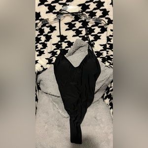 Black adjustable simple sexy brand new one piece swim